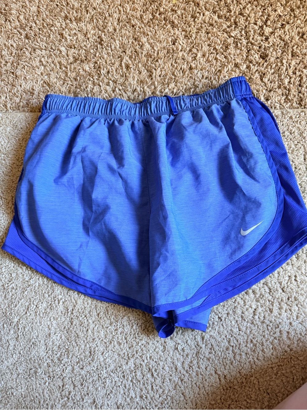 Nike Women's Royal Blue Athletic Running Shorts with Swoosh